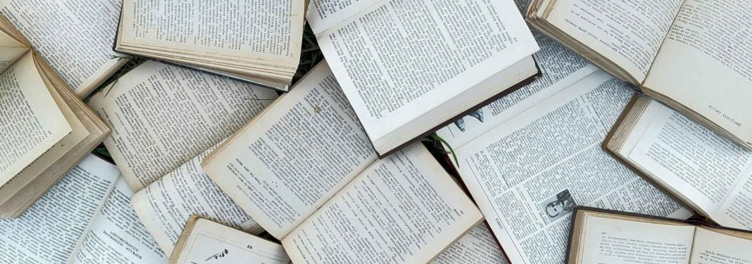 open books scatterned