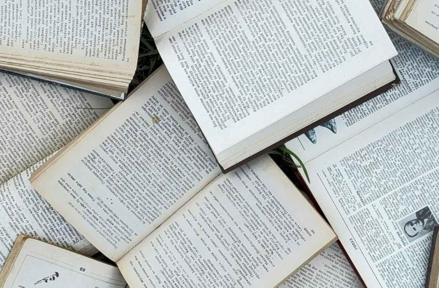 open books scatterned
