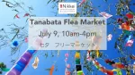 Tanabata Flea Market event title with Tanabata decorations in the background